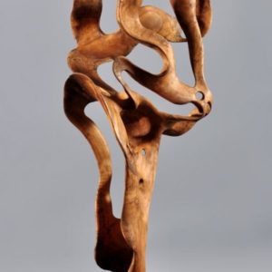 Teak abstract sculpture